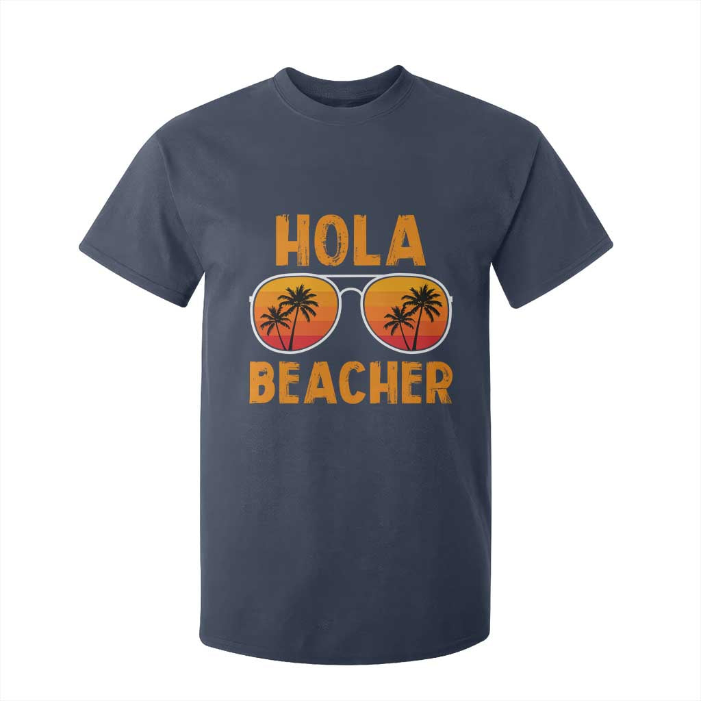 Hola Beaches T Shirt For Kid Funny Beach Vacation Summer TS10 Navy Print Your Wear