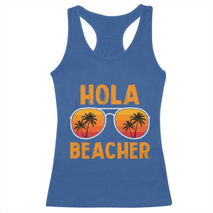Hola Beaches Racerback Tank Top Funny Beach Vacation Summer TS10 Royal Blue Print Your Wear