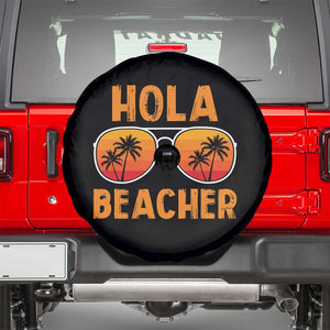 Hola Beaches Spare Tire Cover Funny Beach Vacation Summer TS10 Black Print Your Wear