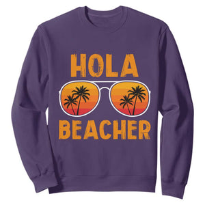 Hola Beaches Sweatshirt Funny Beach Vacation Summer TS10 Purple Print Your Wear