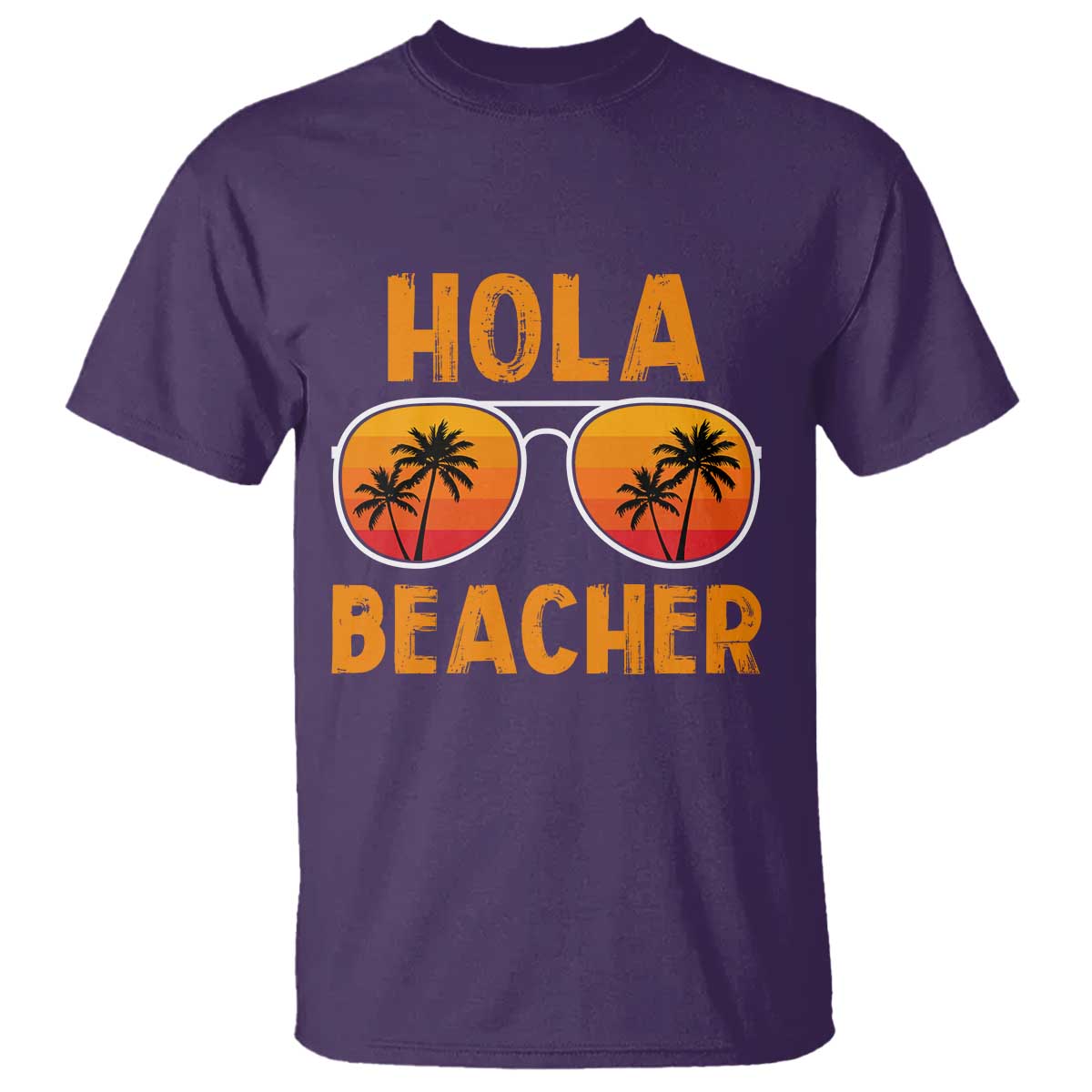 Hola Beaches T Shirt Funny Beach Vacation Summer TS10 Purple Print Your Wear