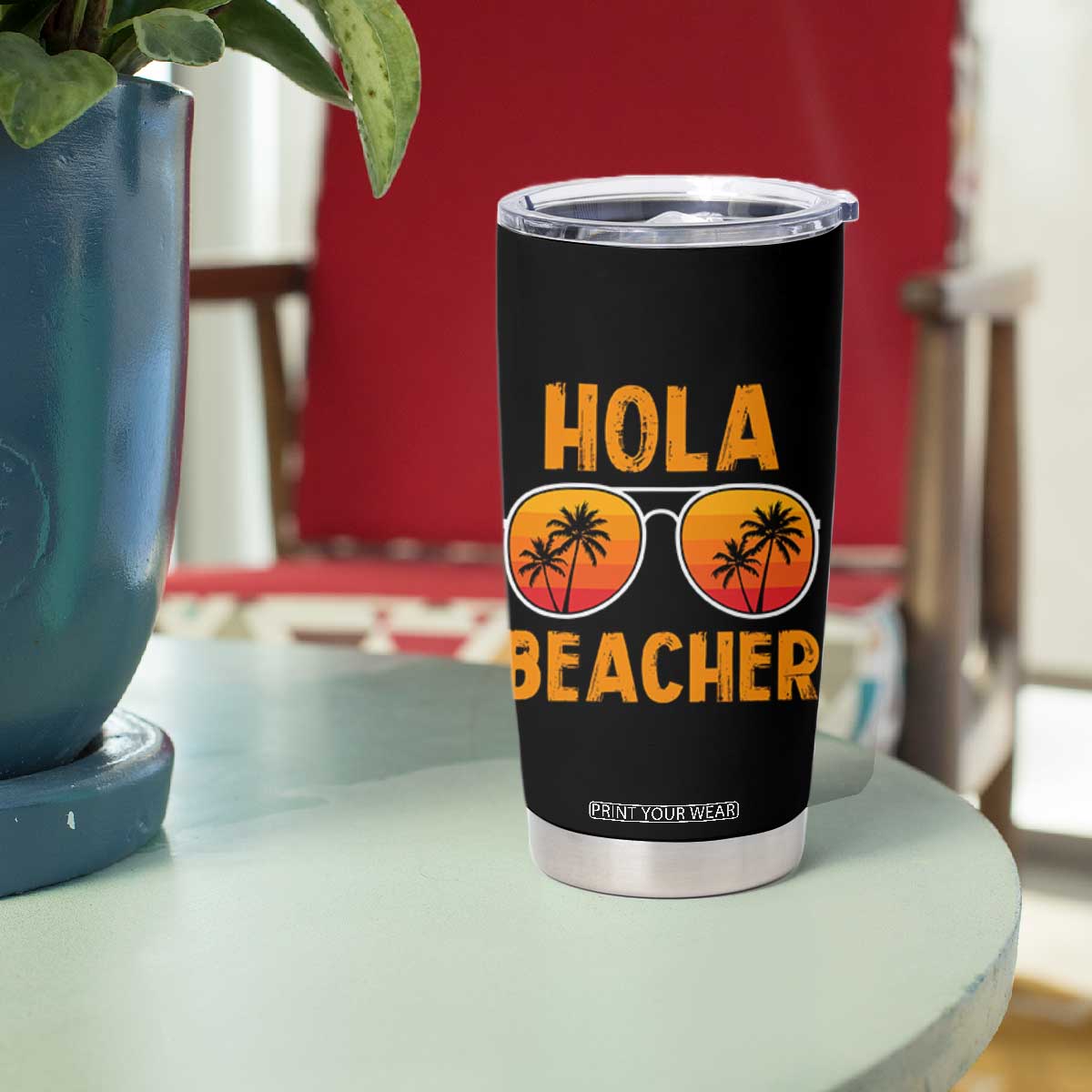 Hola Beaches Tumbler Cup Funny Beach Vacation Summer TS10 Print Your Wear