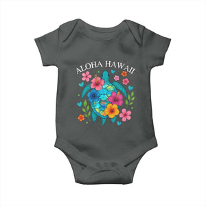 Aloha Hawaii Baby Onesie Sea Turtle Summer Hawaiian Island TS10 Dark Heather Print Your Wear