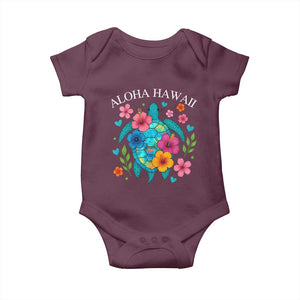 Aloha Hawaii Baby Onesie Sea Turtle Summer Hawaiian Island TS10 Maroon Print Your Wear