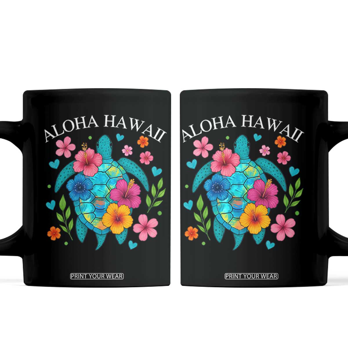 Aloha Hawaii Coffee Mug Sea Turtle Summer Hawaiian Island TS10 Black Print Your Wear