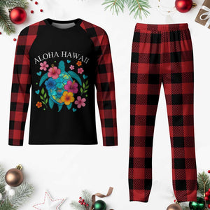 Aloha Hawaii Plaid Pajama Set Sea Turtle Summer Hawaiian Island TS10 Buffalo Plaid Print Your Wear