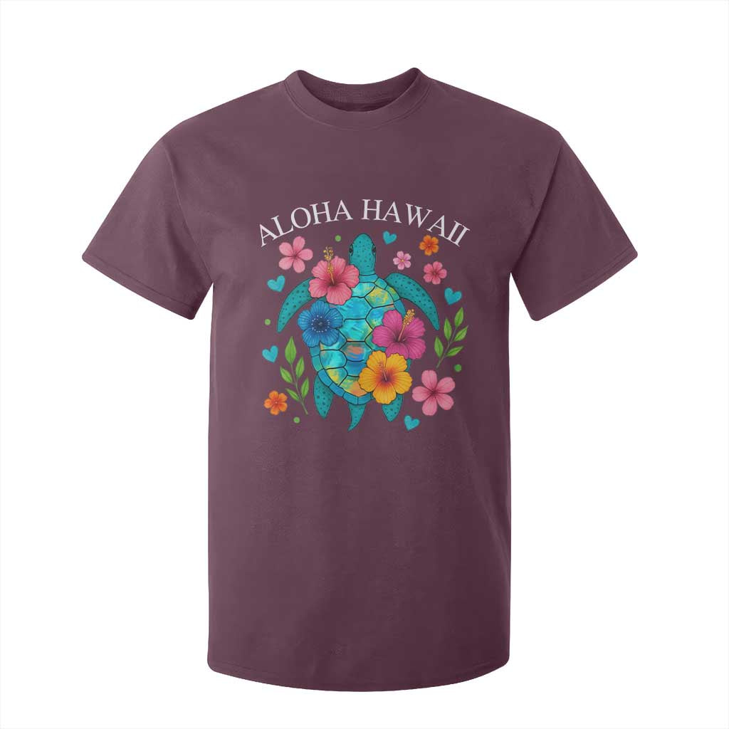 Aloha Hawaii T Shirt For Kid Sea Turtle Summer Hawaiian Island TS10 Maroon Print Your Wear