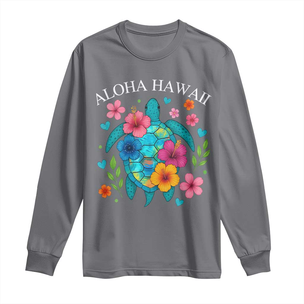 Aloha Hawaii Long Sleeve Shirt Sea Turtle Summer Hawaiian Island TS10 Charcoal Print Your Wear