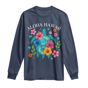 Aloha Hawaii Long Sleeve Shirt Sea Turtle Summer Hawaiian Island TS10 Navy Print Your Wear