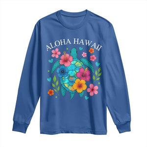Aloha Hawaii Long Sleeve Shirt Sea Turtle Summer Hawaiian Island TS10 Royal Blue Print Your Wear