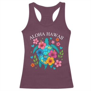 Aloha Hawaii Racerback Tank Top Sea Turtle Summer Hawaiian Island TS10 Maroon Print Your Wear