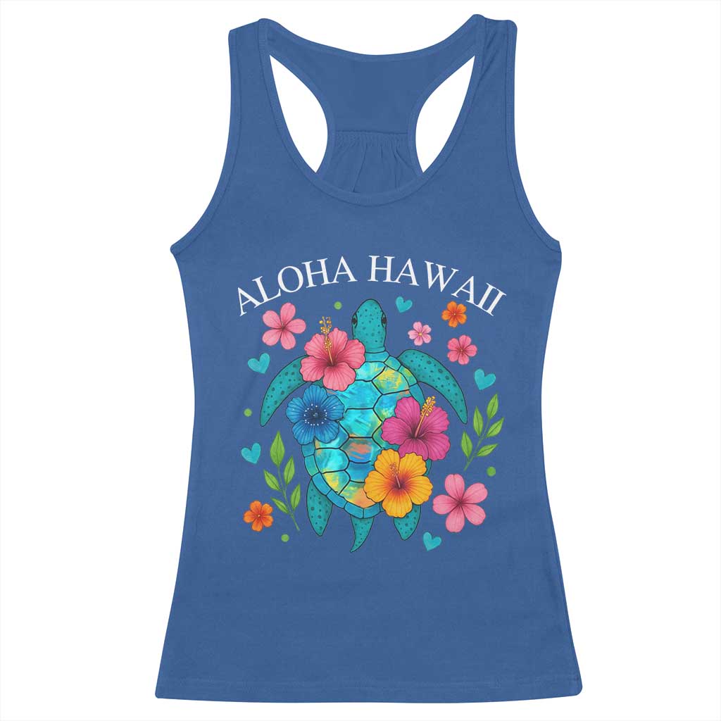 Aloha Hawaii Racerback Tank Top Sea Turtle Summer Hawaiian Island TS10 Royal Blue Print Your Wear