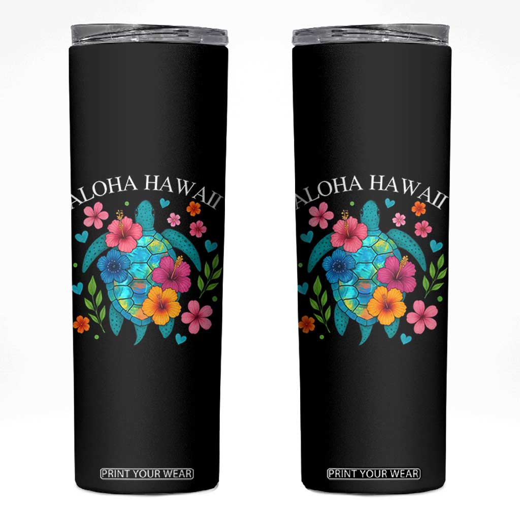 Aloha Hawaii Skinny Tumbler Sea Turtle Summer Hawaiian Island TS10 Black Print Your Wear