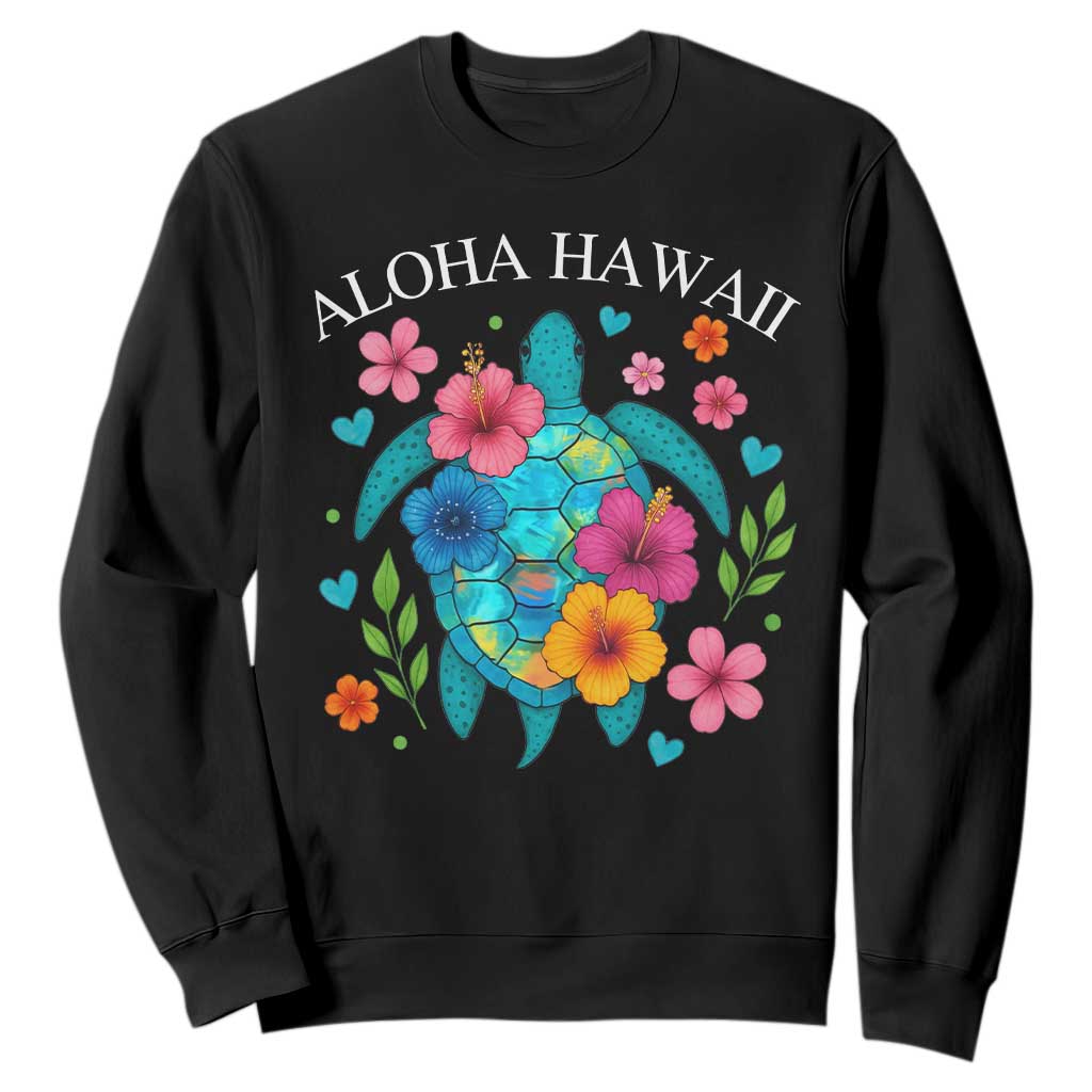 Aloha Hawaii Sweatshirt Sea Turtle Summer Hawaiian Island TS10 Black Print Your Wear
