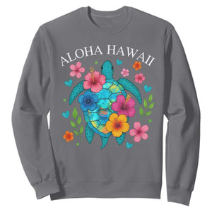 Aloha Hawaii Sweatshirt Sea Turtle Summer Hawaiian Island TS10 Charcoal Print Your Wear