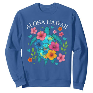 Aloha Hawaii Sweatshirt Sea Turtle Summer Hawaiian Island TS10 Royal Blue Print Your Wear