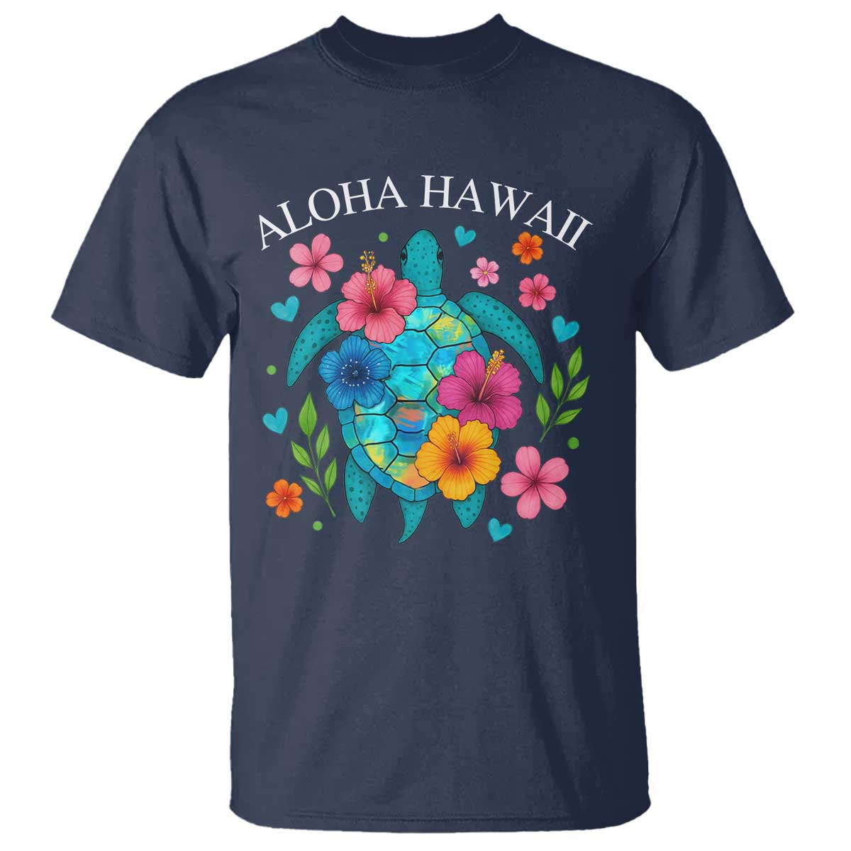 Aloha Hawaii T Shirt Sea Turtle Summer Hawaiian Island TS10 Navy Print Your Wear