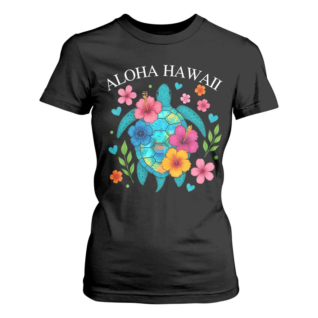 Aloha Hawaii T Shirt For Women Sea Turtle Summer Hawaiian Island TS10 Black Print Your Wear