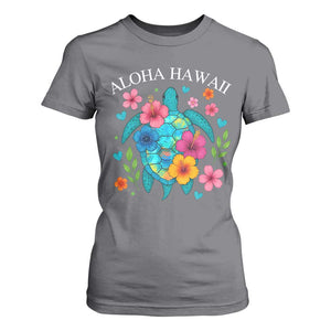 Aloha Hawaii T Shirt For Women Sea Turtle Summer Hawaiian Island TS10 Charcoal Print Your Wear