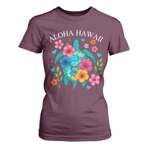 Aloha Hawaii T Shirt For Women Sea Turtle Summer Hawaiian Island TS10 Maroon Print Your Wear