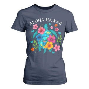 Aloha Hawaii T Shirt For Women Sea Turtle Summer Hawaiian Island TS10 Navy Print Your Wear