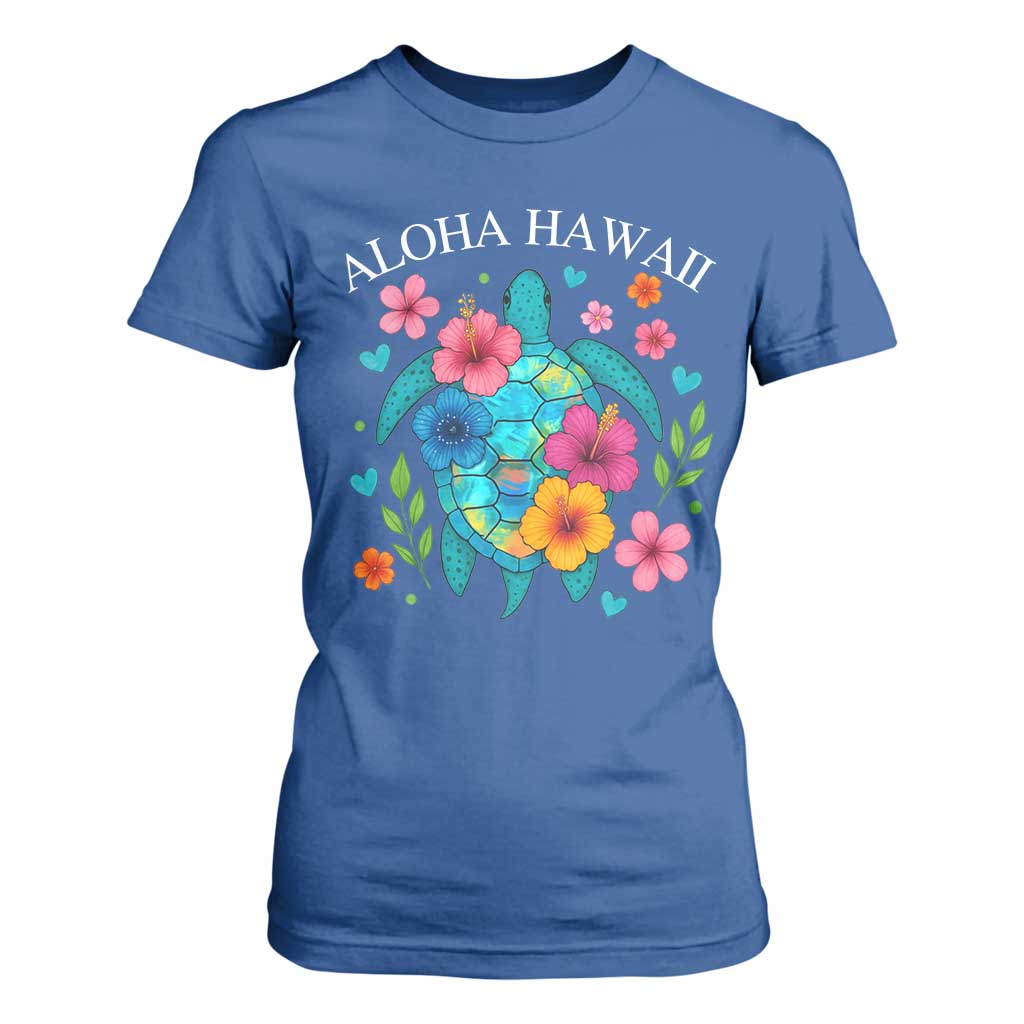 Aloha Hawaii T Shirt For Women Sea Turtle Summer Hawaiian Island TS10 Royal Blue Print Your Wear