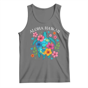 Aloha Hawaii Tank Top Sea Turtle Summer Hawaiian Island TS10 Black Heather Print Your Wear