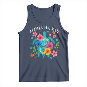 Aloha Hawaii Tank Top Sea Turtle Summer Hawaiian Island TS10 Navy Print Your Wear