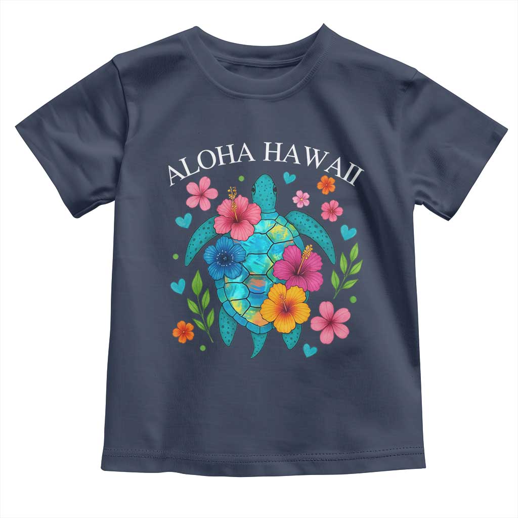 Aloha Hawaii Toddler T Shirt Sea Turtle Summer Hawaiian Island TS10 Navy Print Your Wear