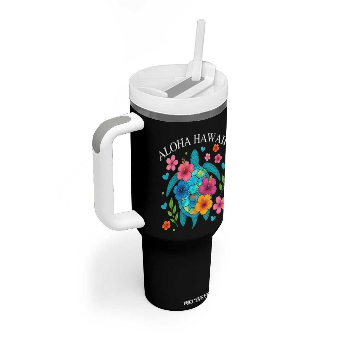Aloha Hawaii Tumbler With Handle Sea Turtle Summer Hawaiian Island TS10 Print Your Wear