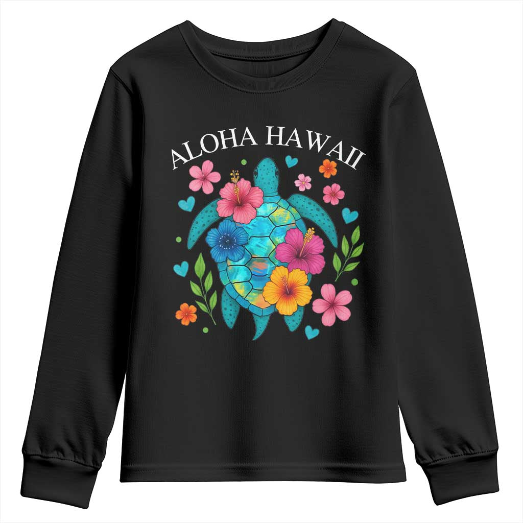 Aloha Hawaii Youth Sweatshirt Sea Turtle Summer Hawaiian Island TS10 Black Print Your Wear