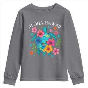 Aloha Hawaii Youth Sweatshirt Sea Turtle Summer Hawaiian Island TS10 Charcoal Print Your Wear