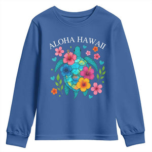 Aloha Hawaii Youth Sweatshirt Sea Turtle Summer Hawaiian Island TS10 Royal Blue Print Your Wear