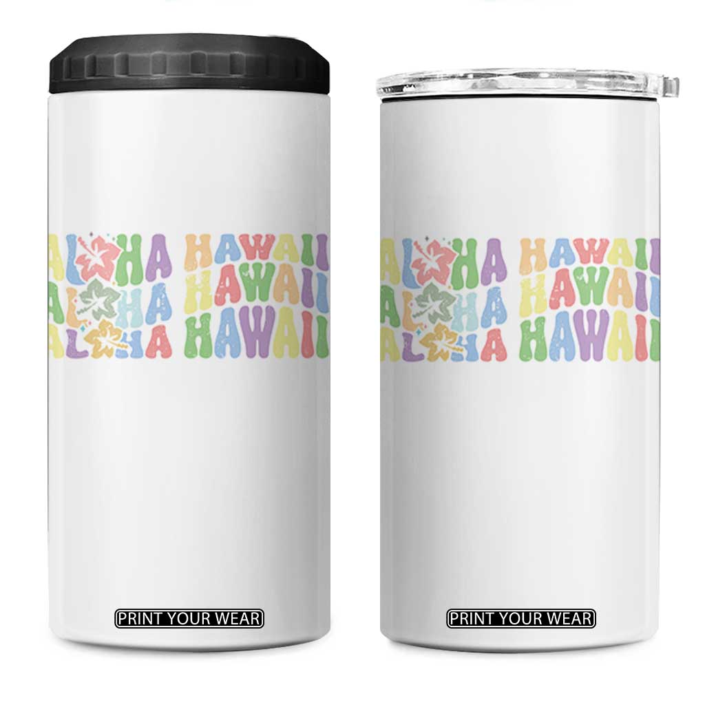 Aloha Hawaii 4 in 1 Can Cooler Tumbler Flower Summer Hawaiian Island TS10 One Size: 16 oz White Print Your Wear