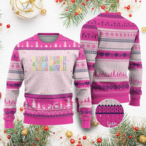 Aloha Hawaii Ugly Christmas Sweater Flower Summer Hawaiian Island TS10 Hot Pink Print Your Wear