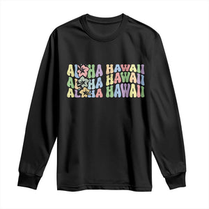 Aloha Hawaii Long Sleeve Shirt Flower Summer Hawaiian Island TS10 Black Print Your Wear
