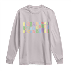 Aloha Hawaii Long Sleeve Shirt Flower Summer Hawaiian Island TS10 Ice Gray Print Your Wear