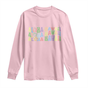 Aloha Hawaii Long Sleeve Shirt Flower Summer Hawaiian Island TS10 Light Pink Print Your Wear