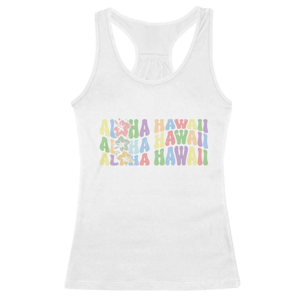 Aloha Hawaii Racerback Tank Top Flower Summer Hawaiian Island TS10 White Print Your Wear