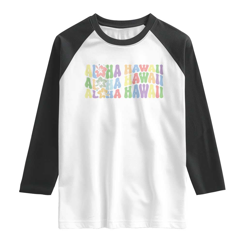 Aloha Hawaii Raglan Shirt Flower Summer Hawaiian Island TS10 White Black Print Your Wear