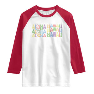 Aloha Hawaii Raglan Shirt Flower Summer Hawaiian Island TS10 White Red Print Your Wear