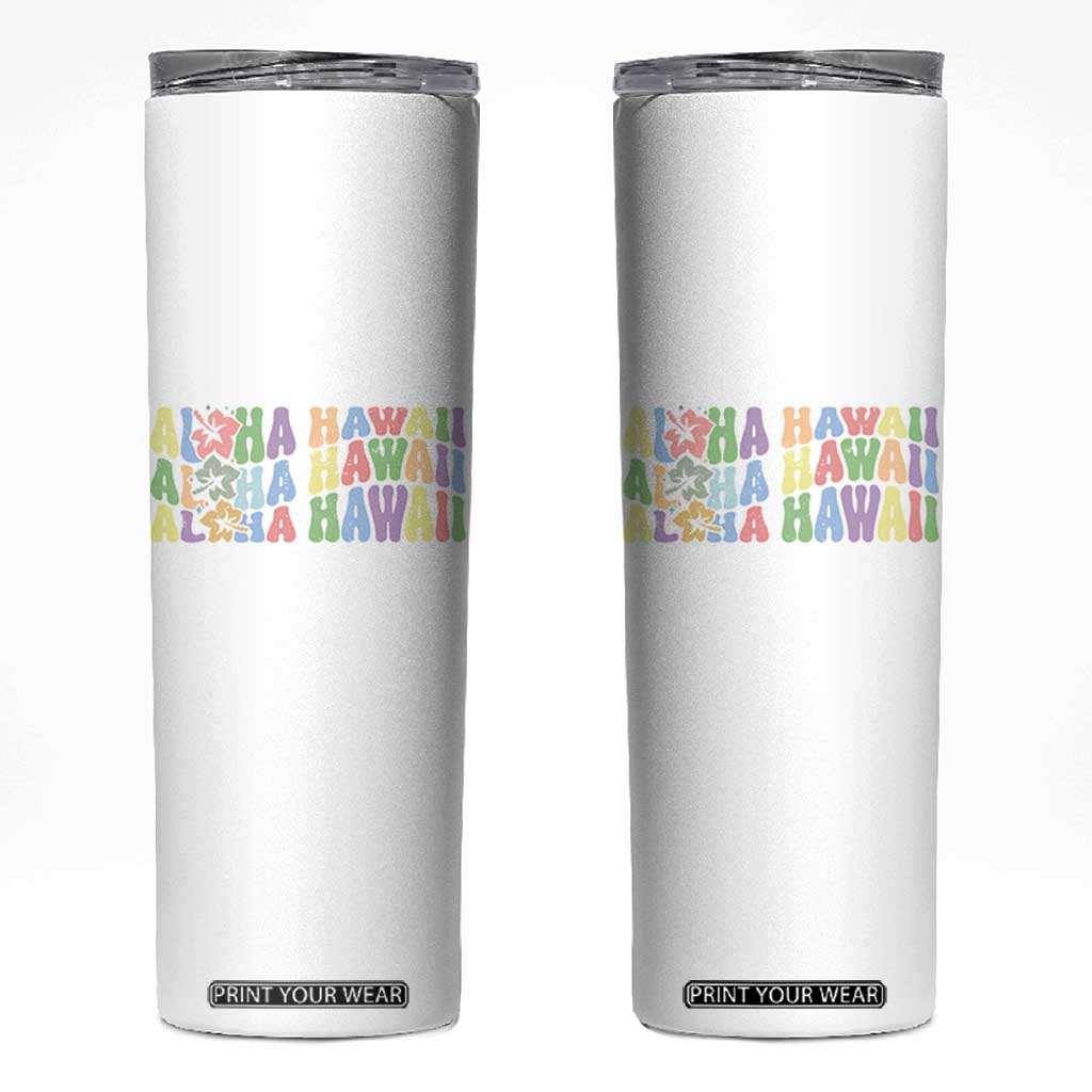 Aloha Hawaii Skinny Tumbler Flower Summer Hawaiian Island TS10 White Print Your Wear