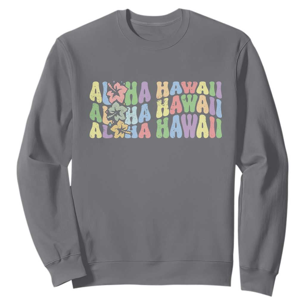 Aloha Hawaii Sweatshirt Flower Summer Hawaiian Island TS10 Charcoal Print Your Wear