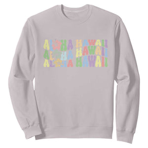 Aloha Hawaii Sweatshirt Flower Summer Hawaiian Island TS10 Ice Gray Print Your Wear