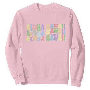 Aloha Hawaii Sweatshirt Flower Summer Hawaiian Island TS10 Light Pink Print Your Wear
