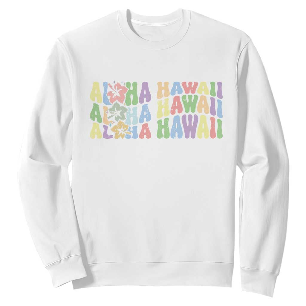 Aloha Hawaii Sweatshirt Flower Summer Hawaiian Island TS10 White Print Your Wear