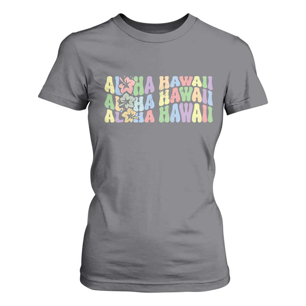 Aloha Hawaii T Shirt For Women Flower Summer Hawaiian Island TS10 Charcoal Print Your Wear