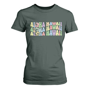 Aloha Hawaii T Shirt For Women Flower Summer Hawaiian Island TS10 Dark Forest Green Print Your Wear