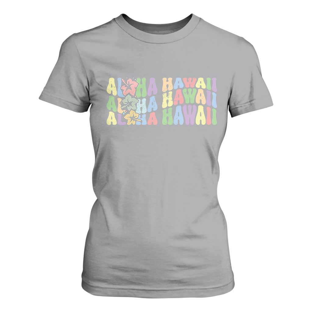 Aloha Hawaii T Shirt For Women Flower Summer Hawaiian Island TS10 Sport Gray Print Your Wear