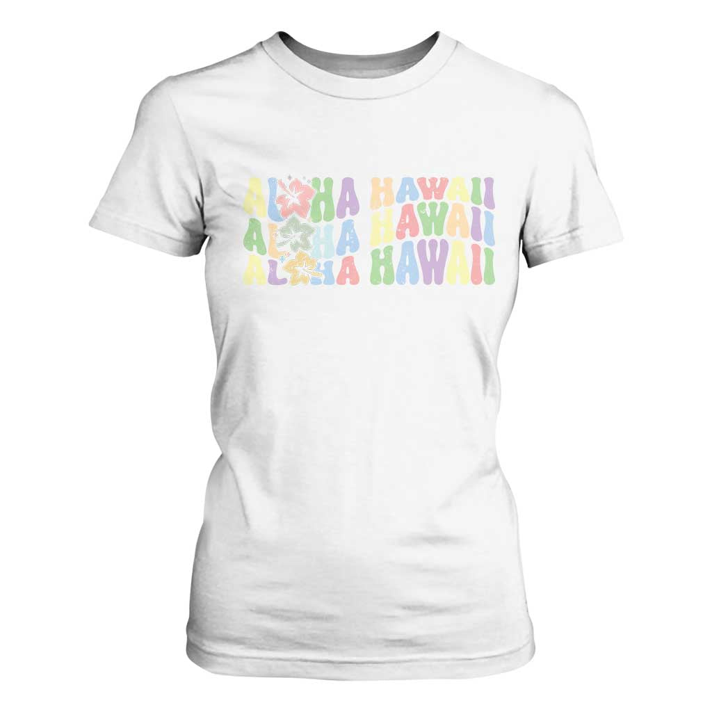 Aloha Hawaii T Shirt For Women Flower Summer Hawaiian Island TS10 White Print Your Wear